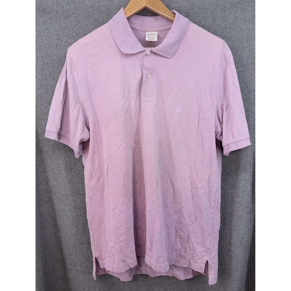 Brooks Brothers 346 Polo Shirt Men XXL 2XL Gray Cotton Embroidered Golden Fleece